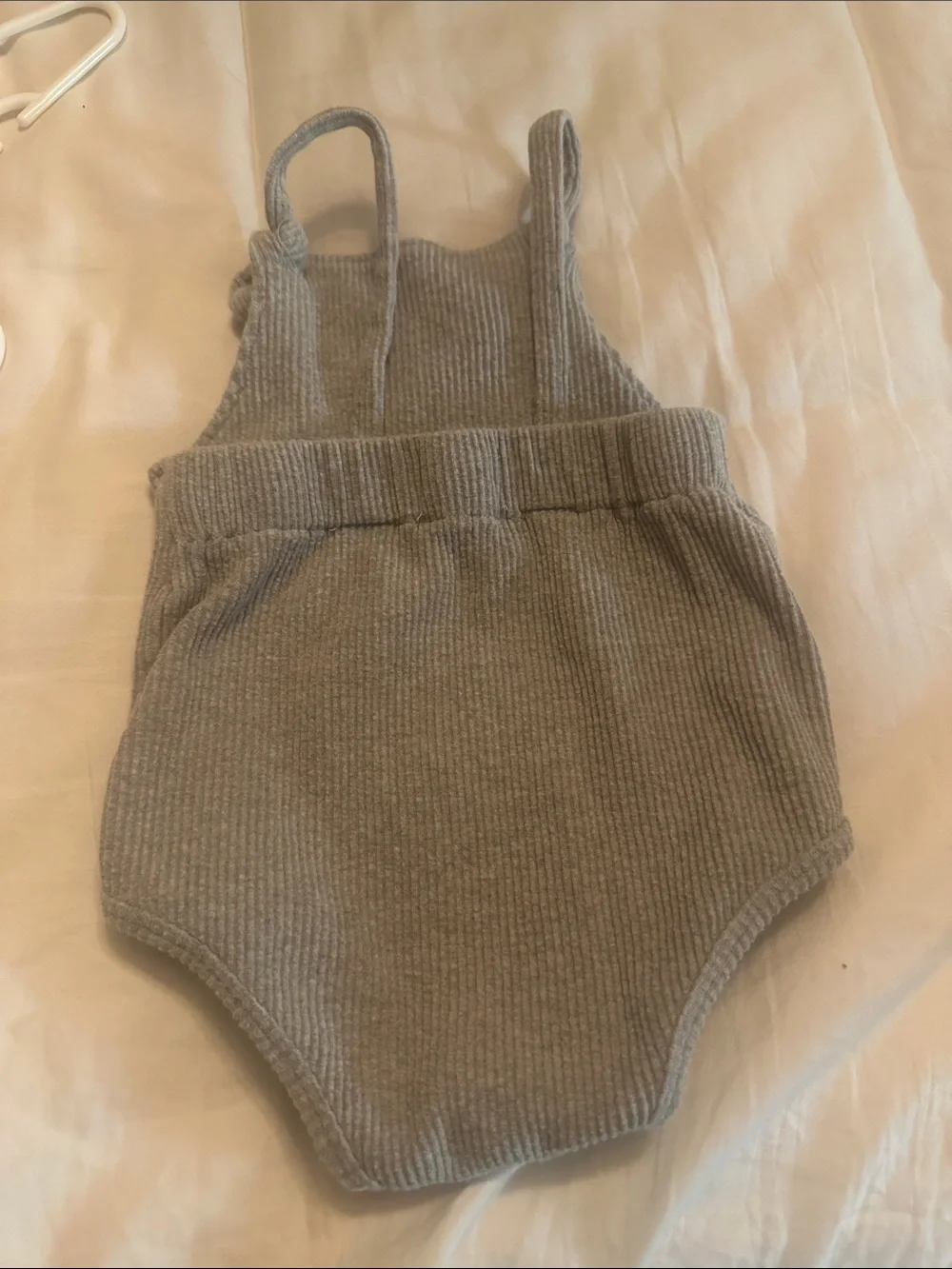 Earth Ribbed Knot-Shoulder One-Piece in Gray